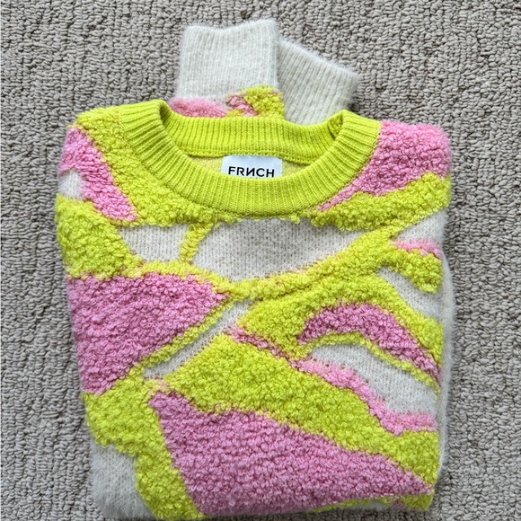FRNCH Sweaters - Excellent condition FRNCH Women's Sweater, size small, pink and yellow!